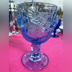 💙 Vintage Madonna Inn Blue Glass Goblet (large)